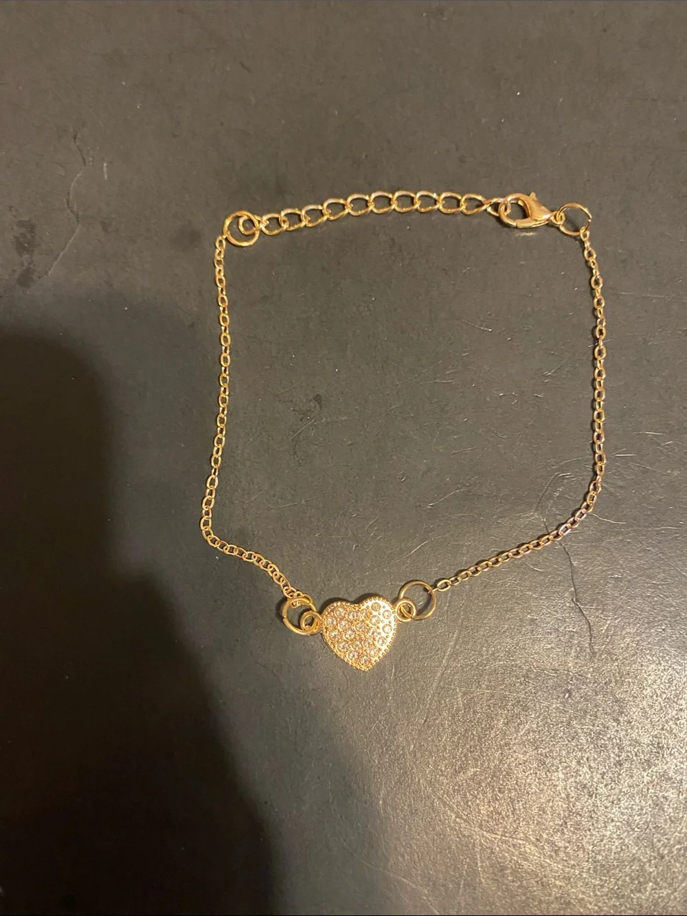 Fashion Jewelry Gold Heart Pave Bracelet